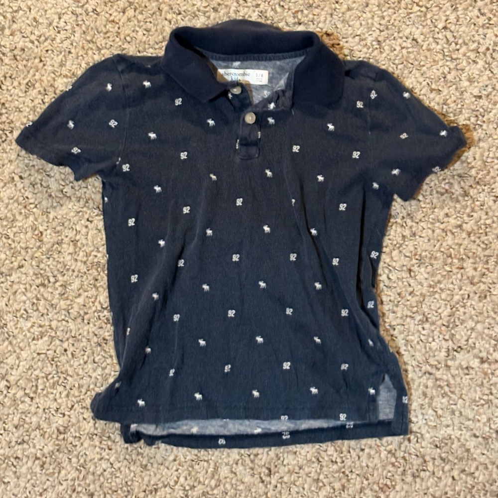 Abercrombie Kids Blue Polka Dot Polo Shirt